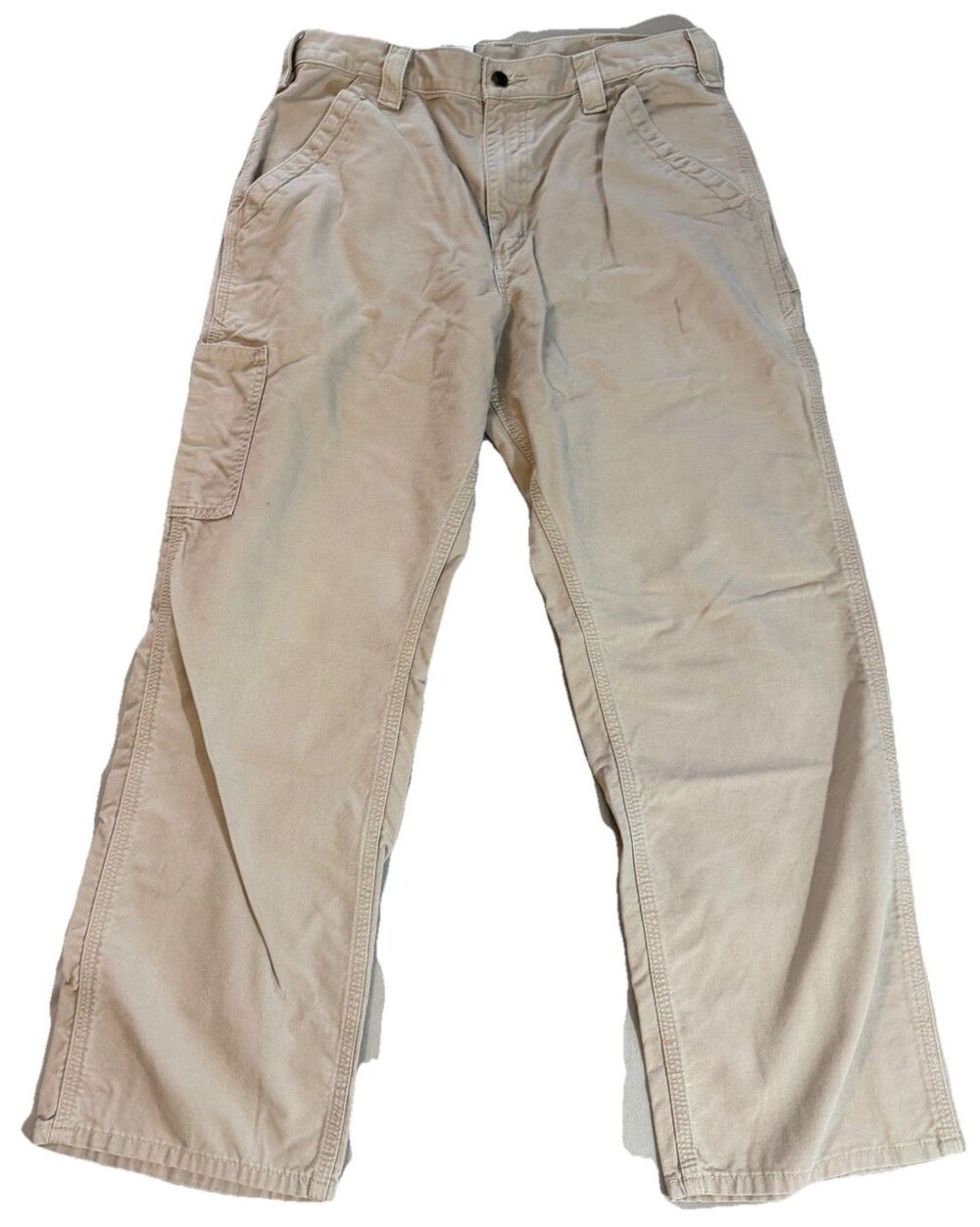 Carhartt B151 TAN Loose Fit Canvas Carpenter Work Pants Mens 34x30 33x29